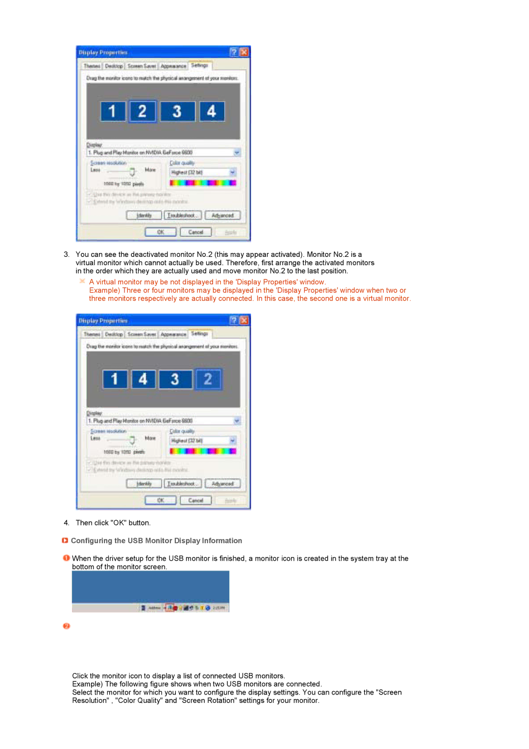 Samsung LS22MEPSF/EDC manual Configuring the USB Monitor Display Information 