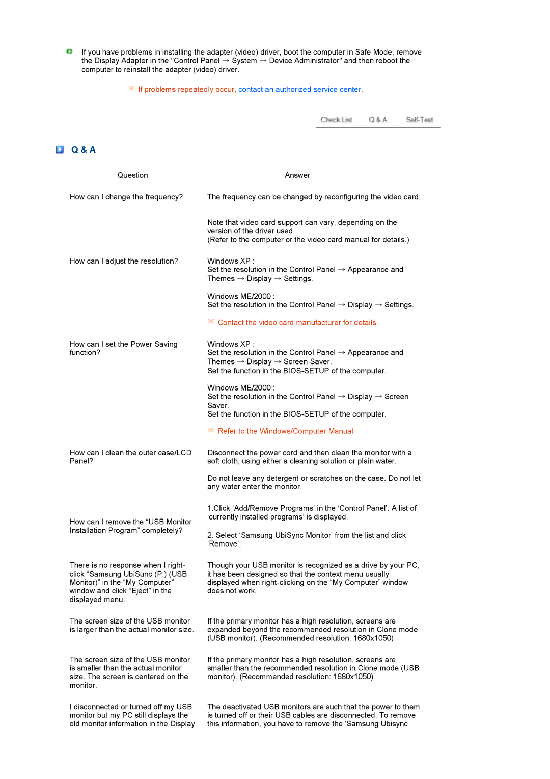 Samsung LS22MEPSF/EDC manual Contact the video card manufacturer for details 