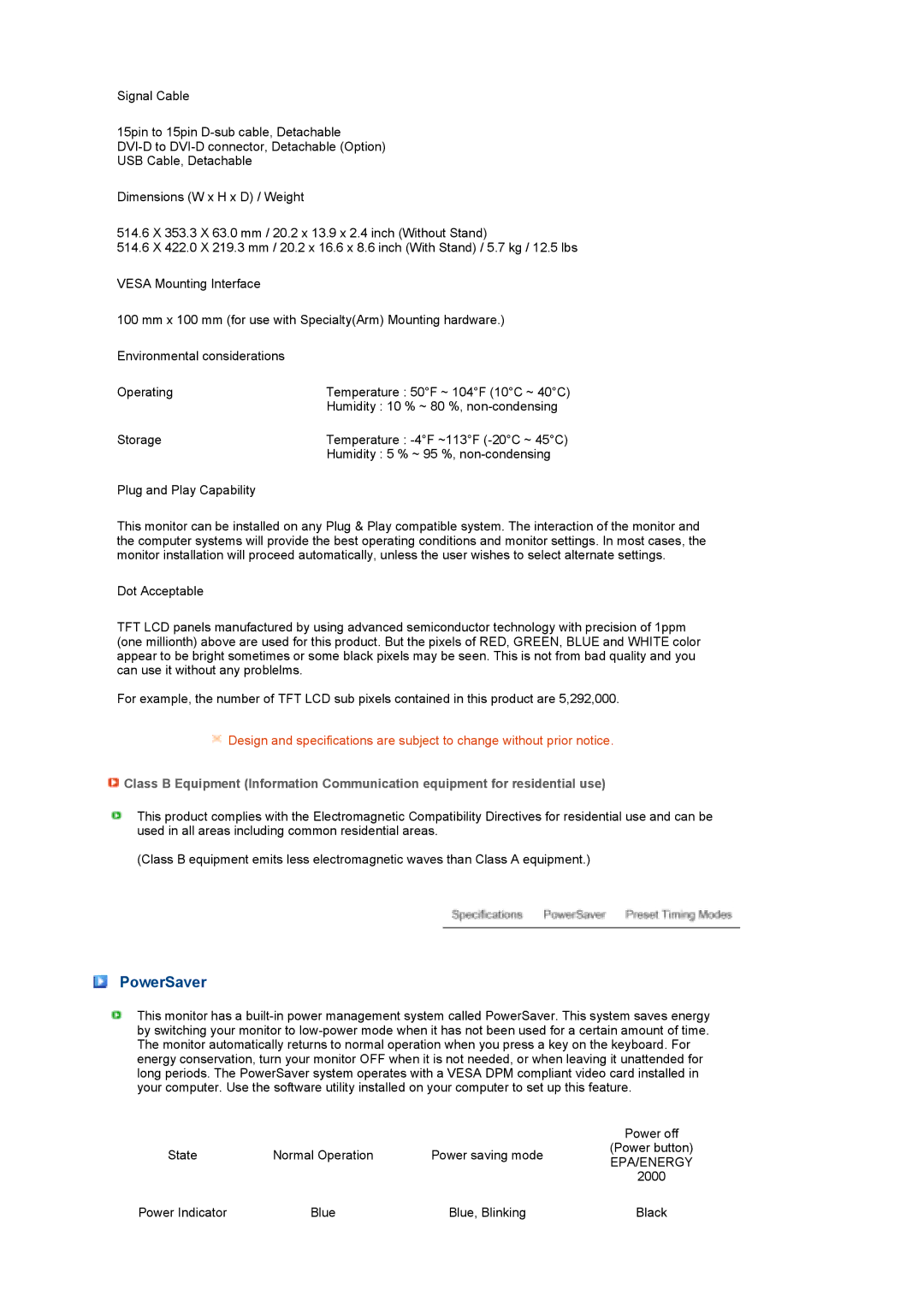 Samsung LS22MEPSF/EDC manual PowerSaver, Epa/Energy 