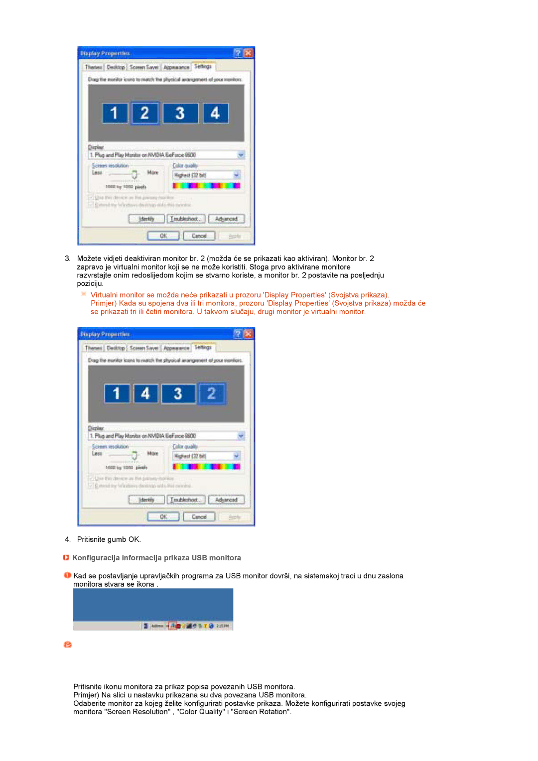 Samsung LS22MEPSF/EDC manual Konfiguracija informacija prikaza USB monitora 