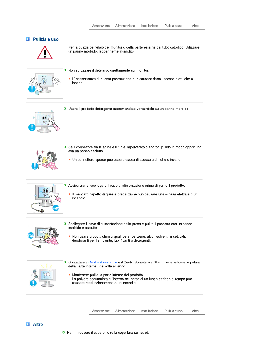 Samsung LS22MEVSFV/EDC manual Pulizia e uso, Altro 