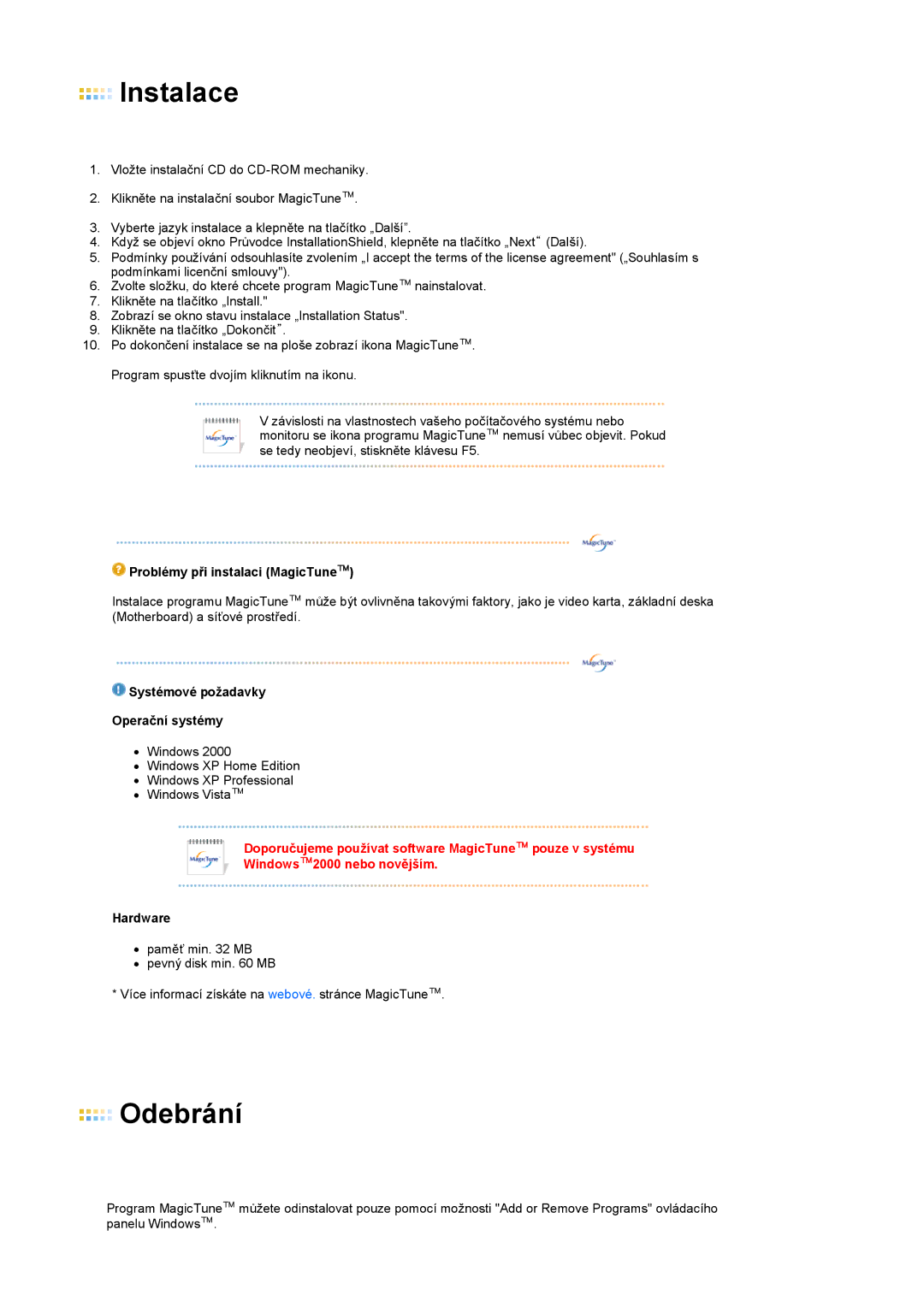 Samsung LS22MEVSFV/EDC manual Instalace 