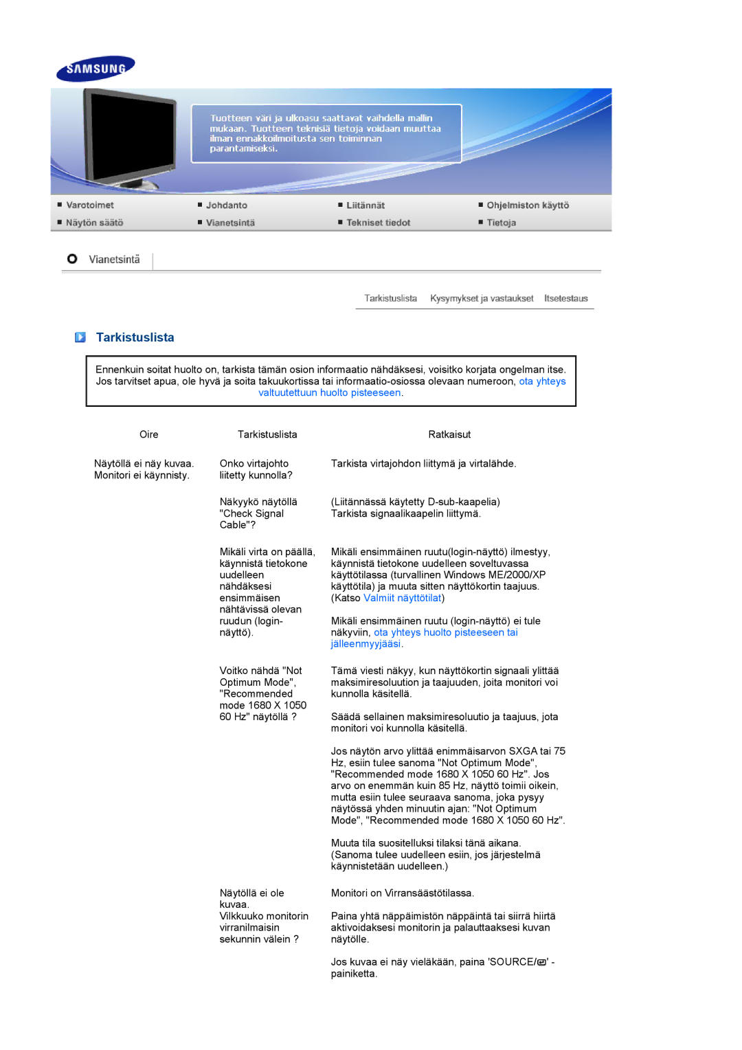 Samsung LS22MEVSFV/EDC manual Tarkistuslista, Jälleenmyyjääsi 