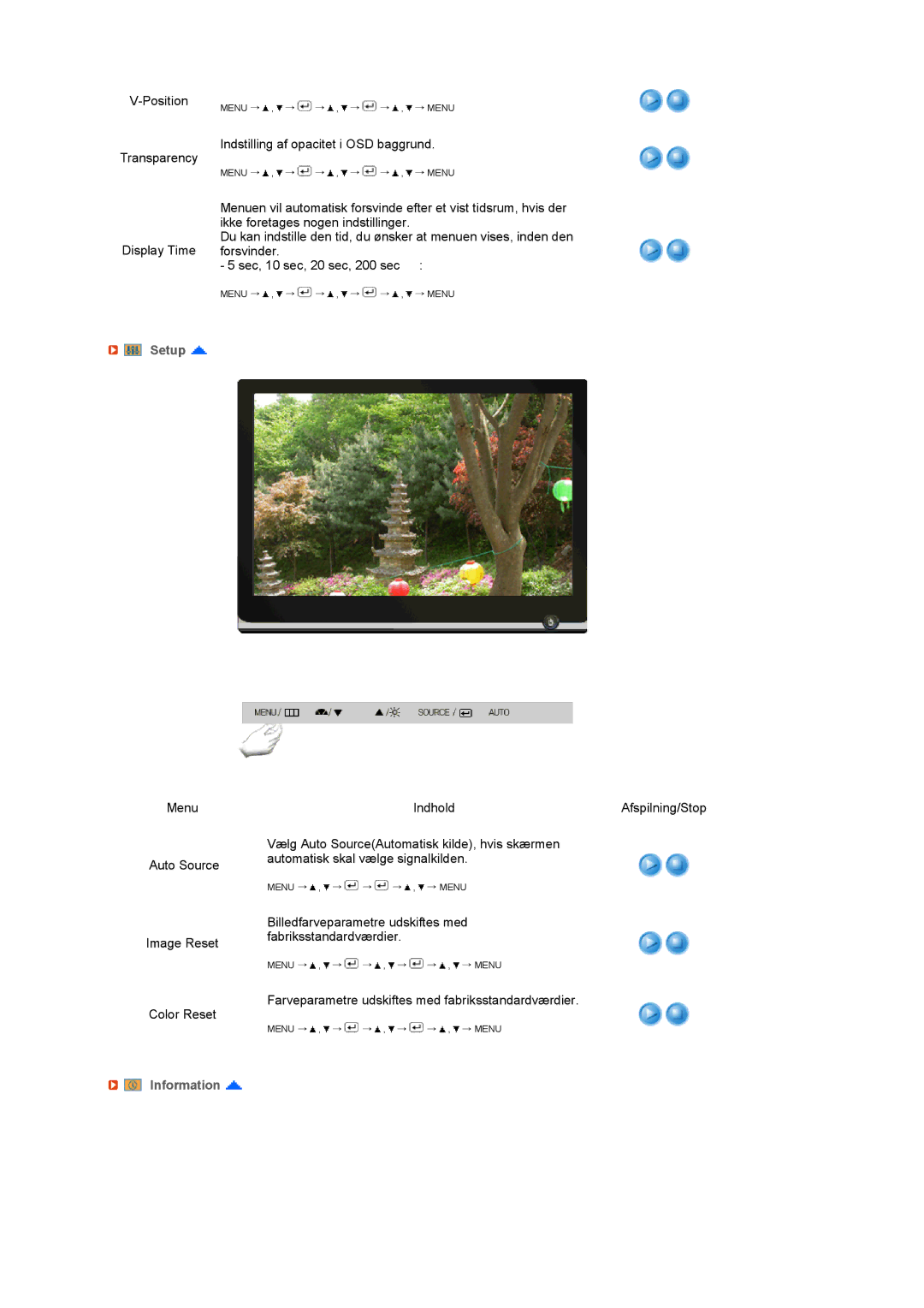 Samsung LS22MEVSFV/EDC manual Setup, Information 