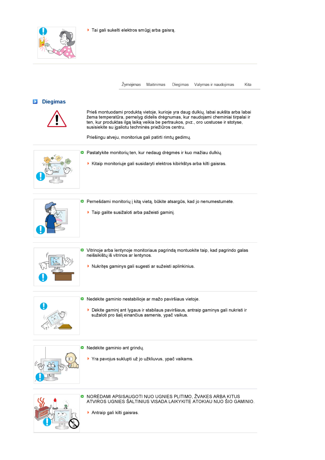 Samsung LS22MEVSFV/EDC manual Diegimas 