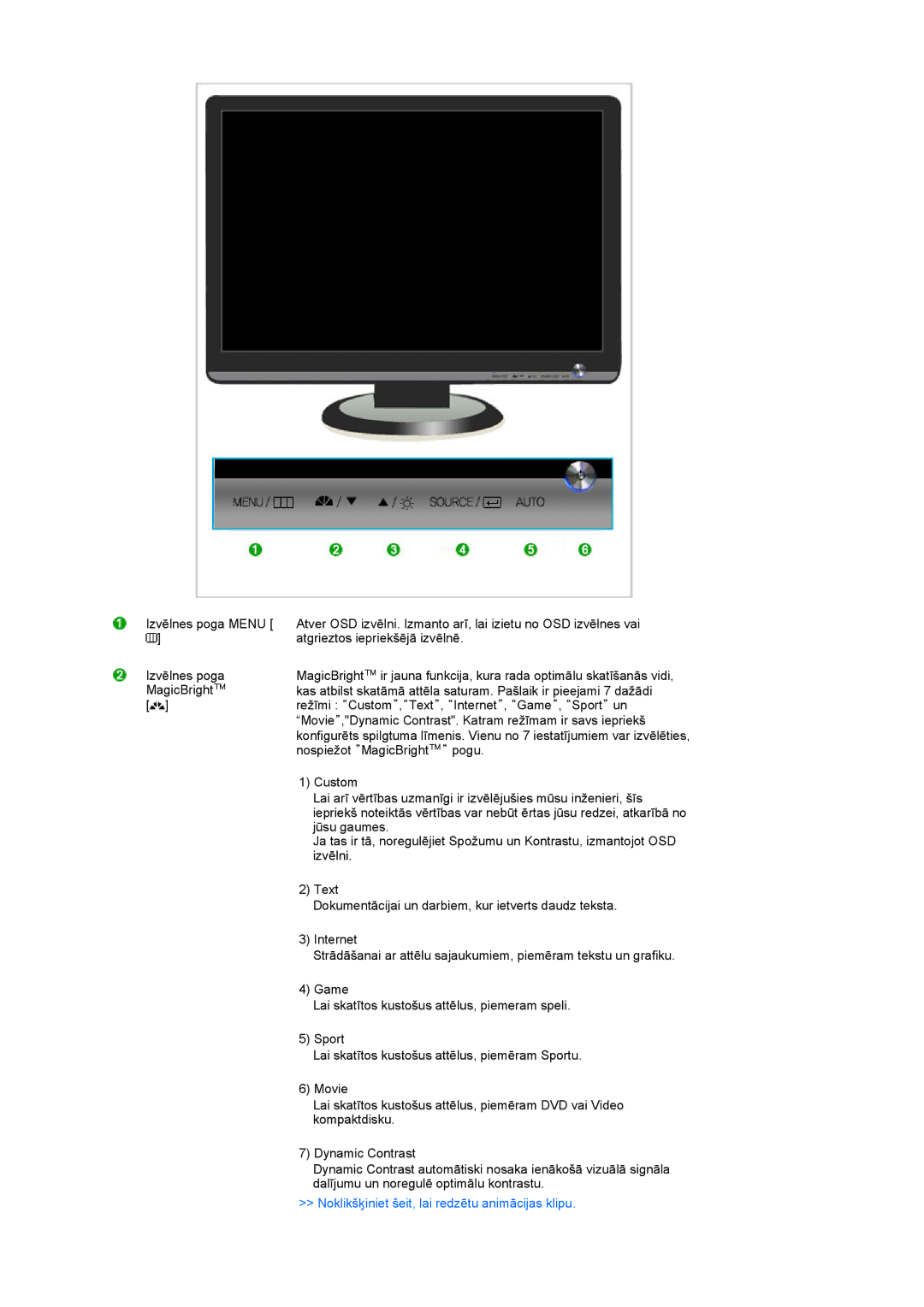 Samsung LS22MEVSFV/EDC manual Noklikšķiniet šeit, lai redzētu animācijas klipu 