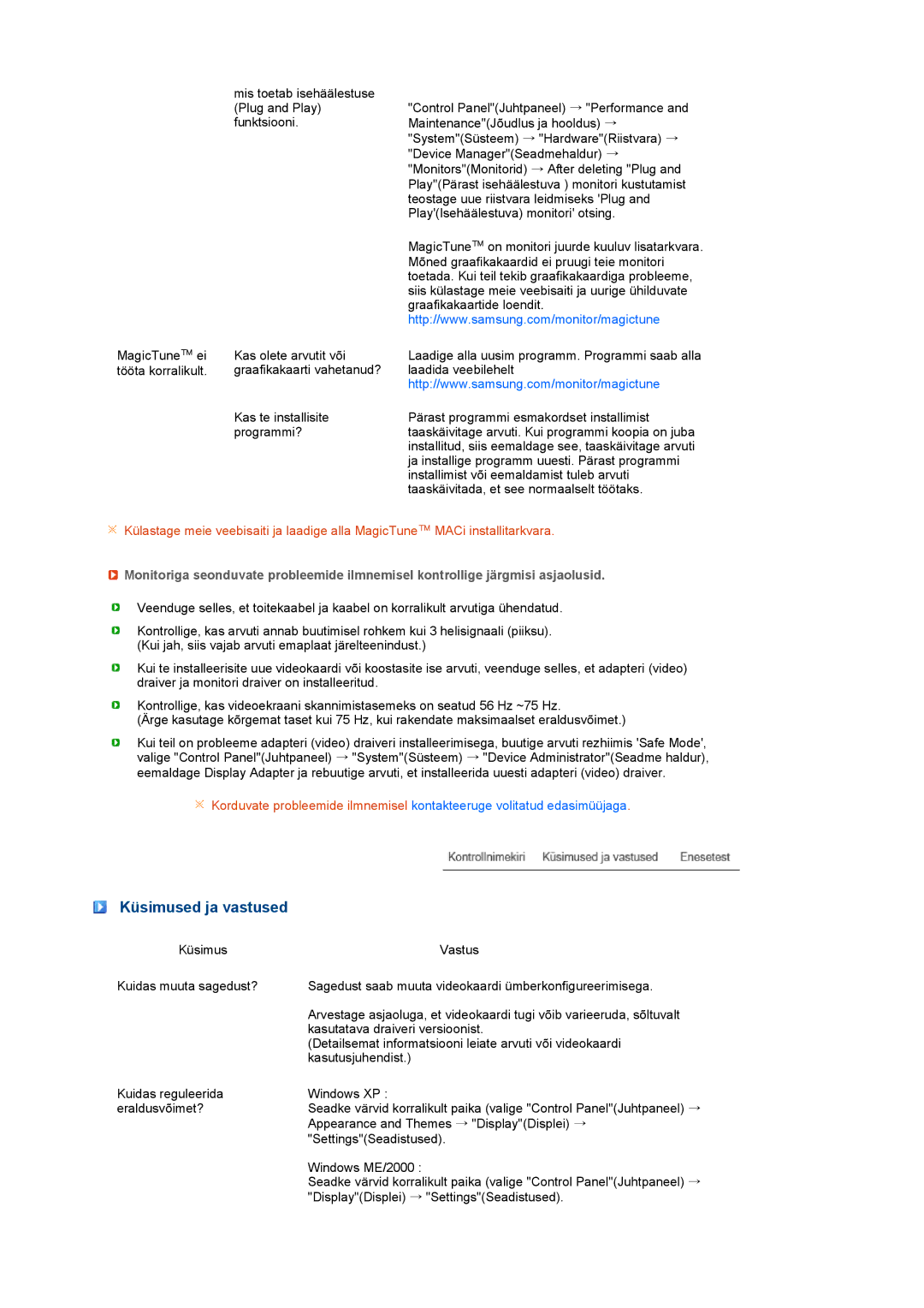 Samsung LS22MEVSFV/EDC manual Küsimused ja vastused 