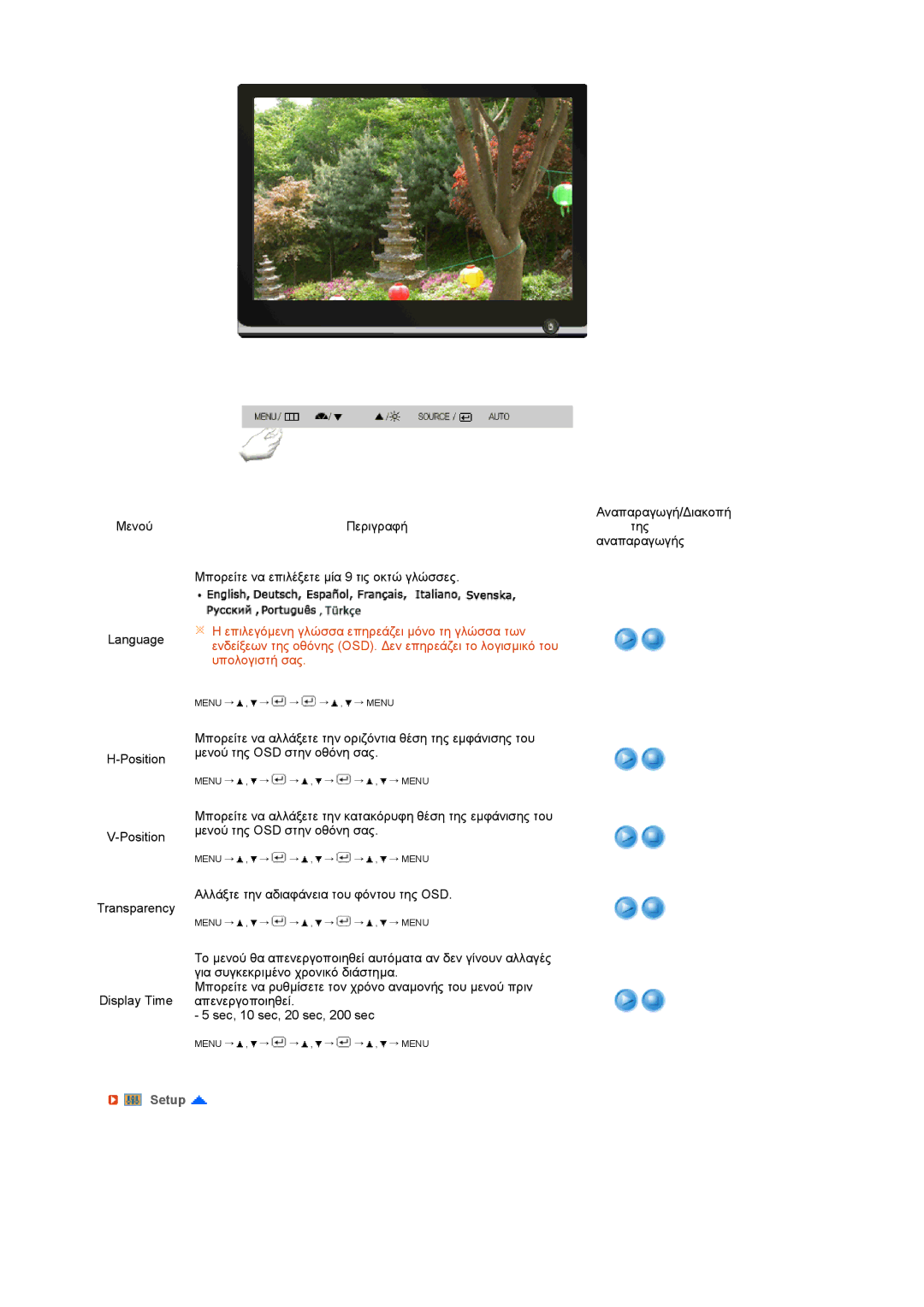 Samsung LS22MEVSFV/EDC manual Setup 