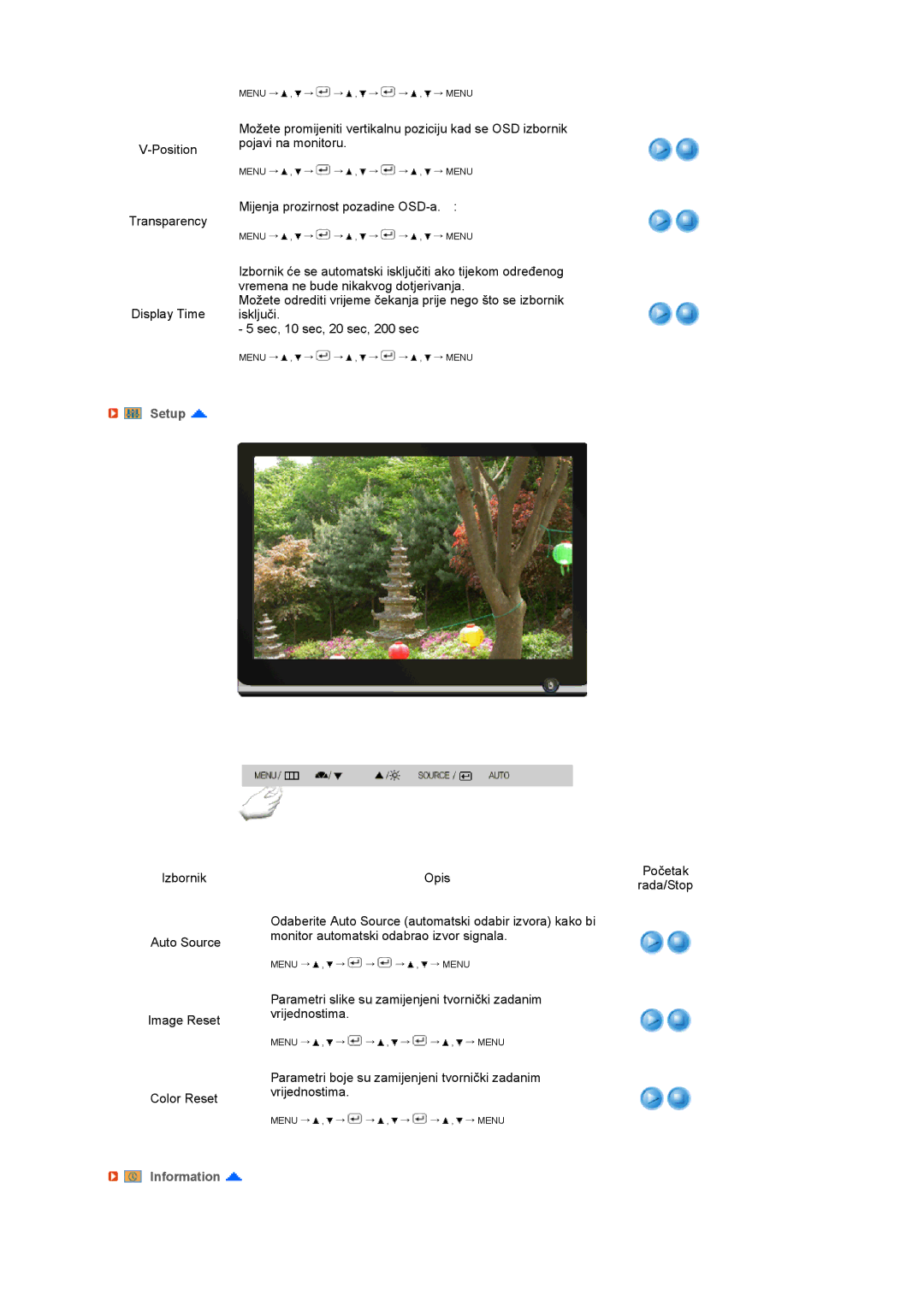 Samsung LS22MEVSFV/EDC manual Setup, Information 