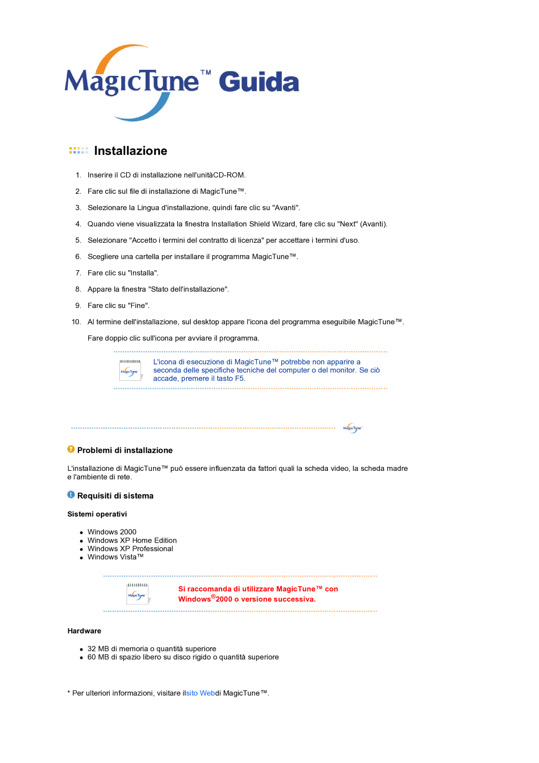 Samsung LS22MEXSFV/EDC manual Installazione 