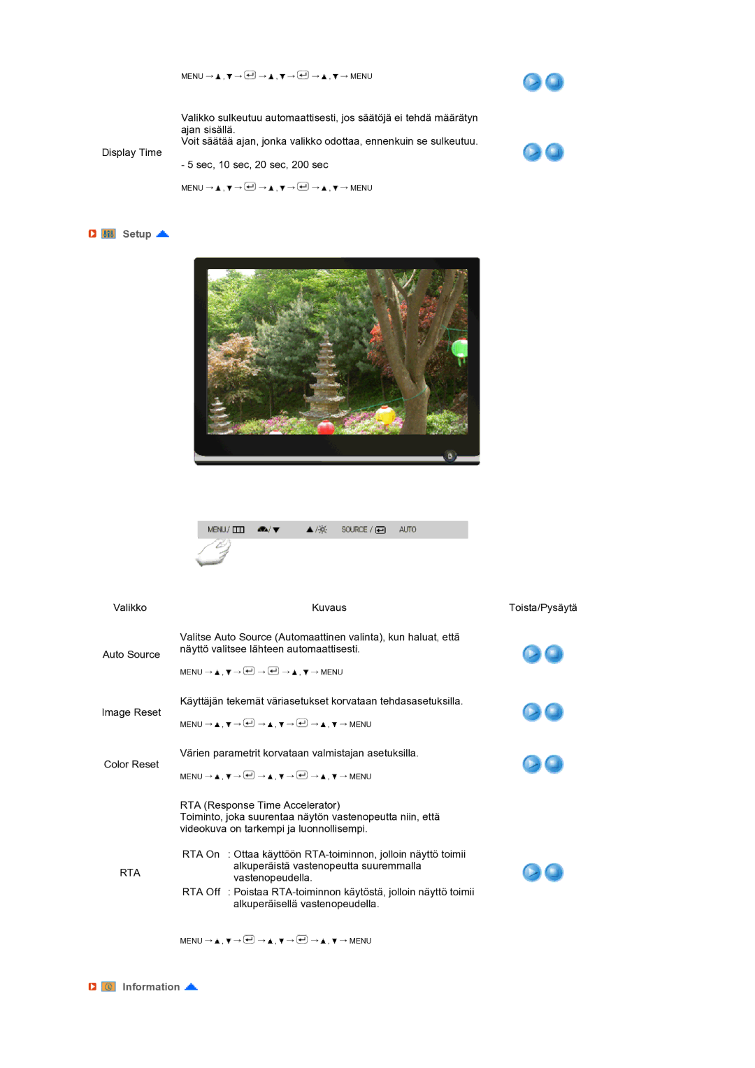 Samsung LS22MEXSFV/EDC manual Setup, Information 