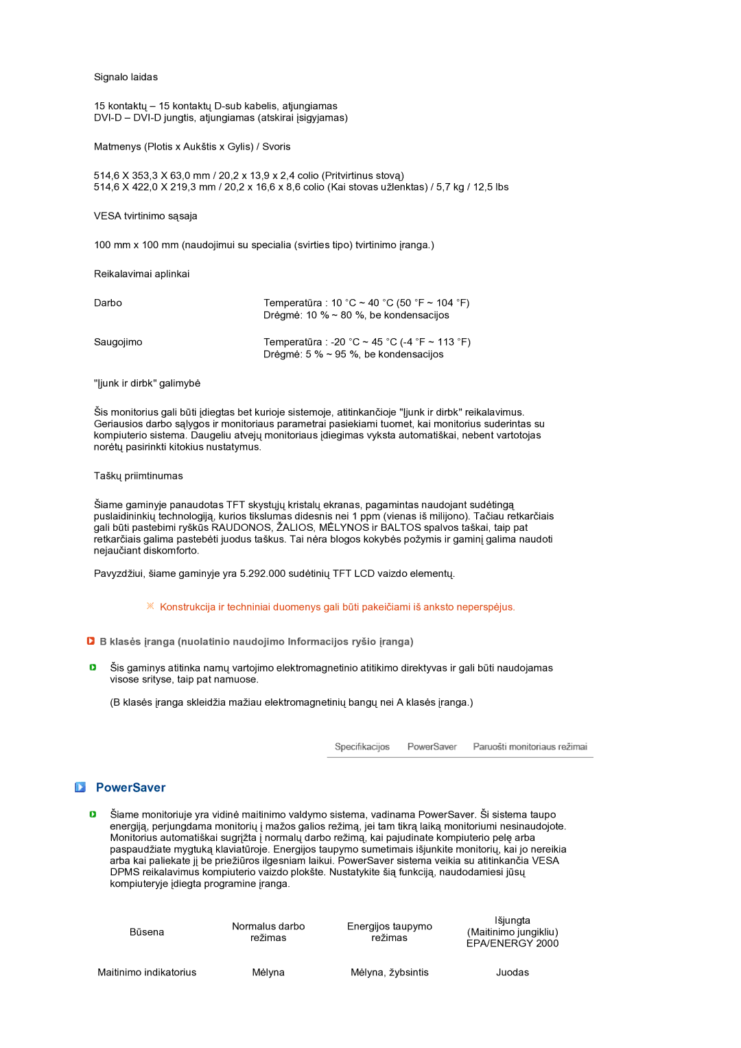 Samsung LS22MEXSFV/EDC manual PowerSaver, Epa/Energy 