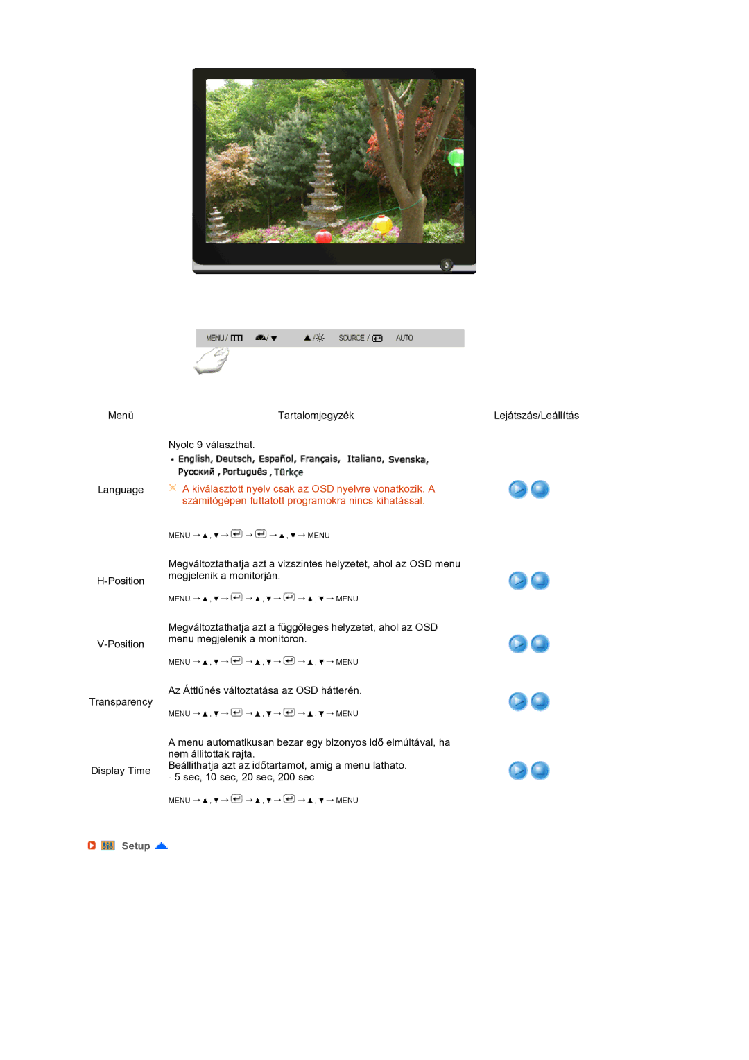 Samsung LS22MEXSFV/EDC manual Setup 