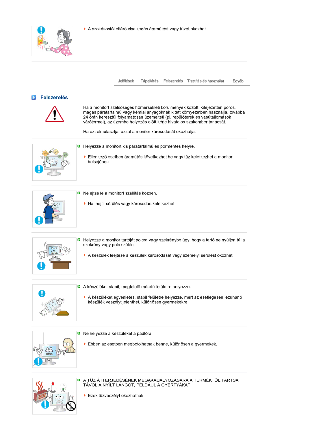 Samsung LS22MEXSFV/EDC manual Felszerelés 