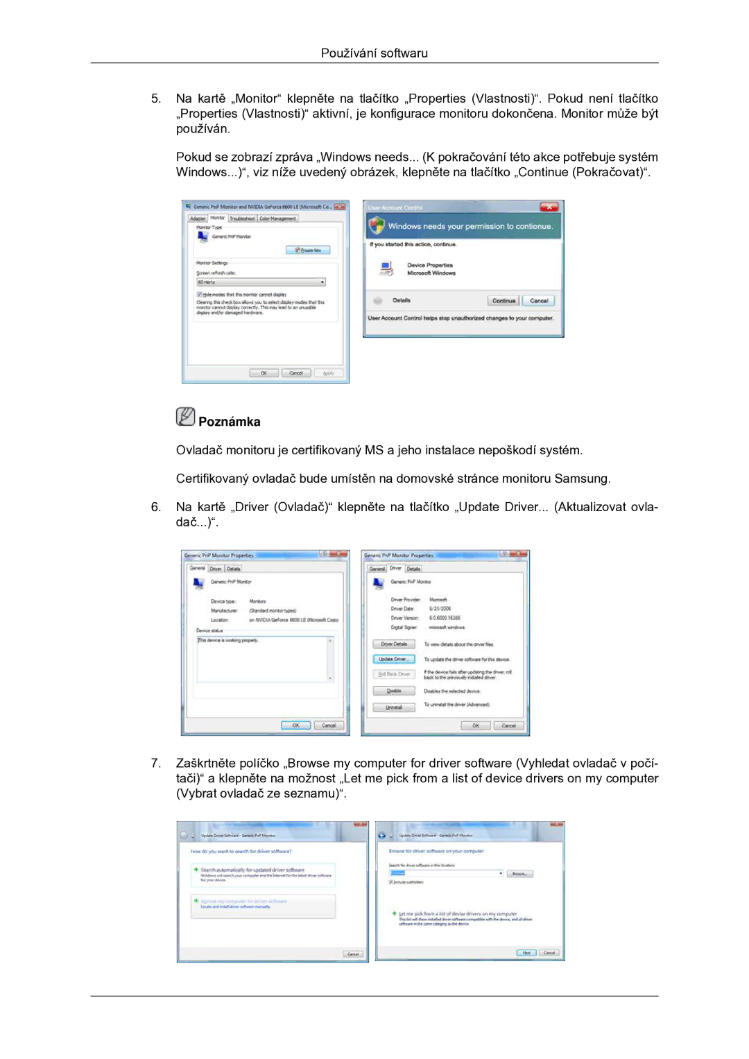 Samsung LS22MYDDSC/EDC manual Poznámka 