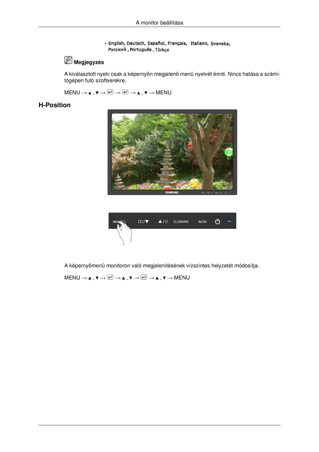 Samsung LS22MYDESC/EDC, LS22MYDEBCA/EN, LS22MYDESCA/EN, LS22MYDEBC/EDC, LS19MYDEBCBEDC manual Megjegyzés 