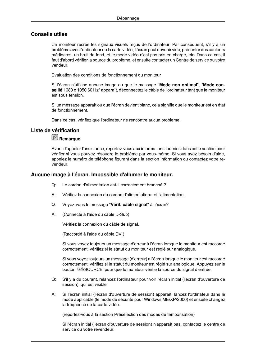 Samsung LS22MYDEBC/EDC manual Conseils utiles 