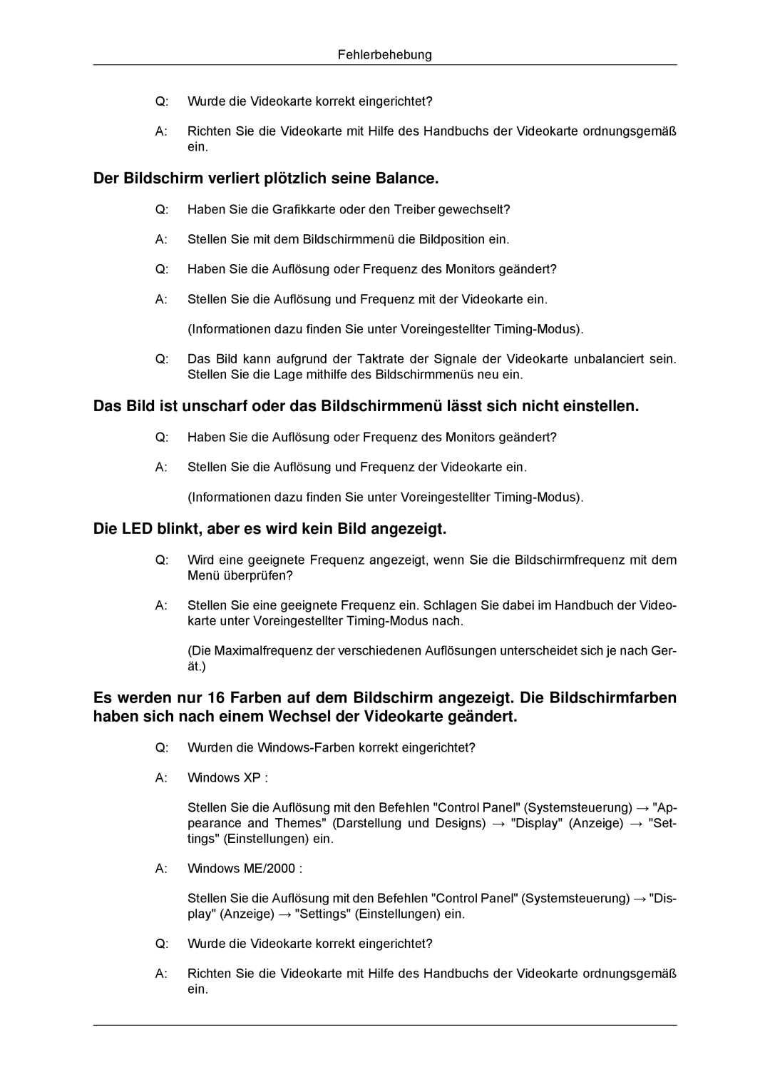 Samsung LS22MYKDSCA/EN Der Bildschirm verliert plötzlich seine Balance, Die LED blinkt, aber es wird kein Bild angezeigt 