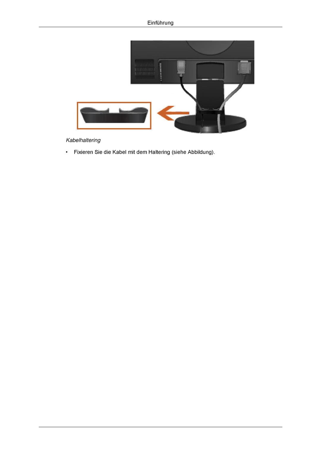 Samsung LS22MYKDSCA/EN, LS22MYDDSC/EDC manual Kabelhaltering 