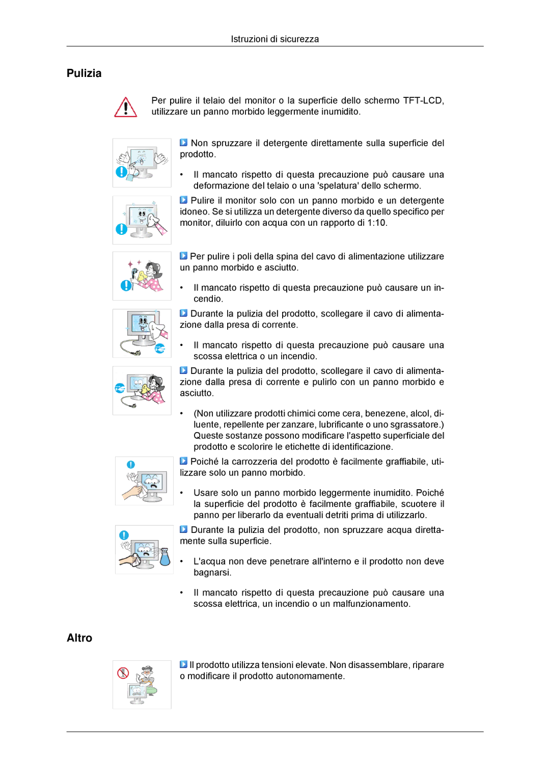 Samsung LS22MYDDSC/EDC, LS22MYKDSCA/EN manual Pulizia, Altro 