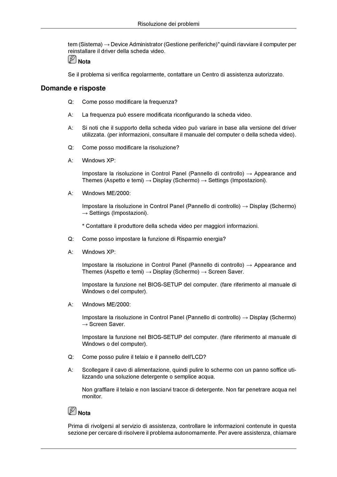 Samsung LS22MYDDSC/EDC, LS22MYKDSCA/EN manual Domande e risposte 