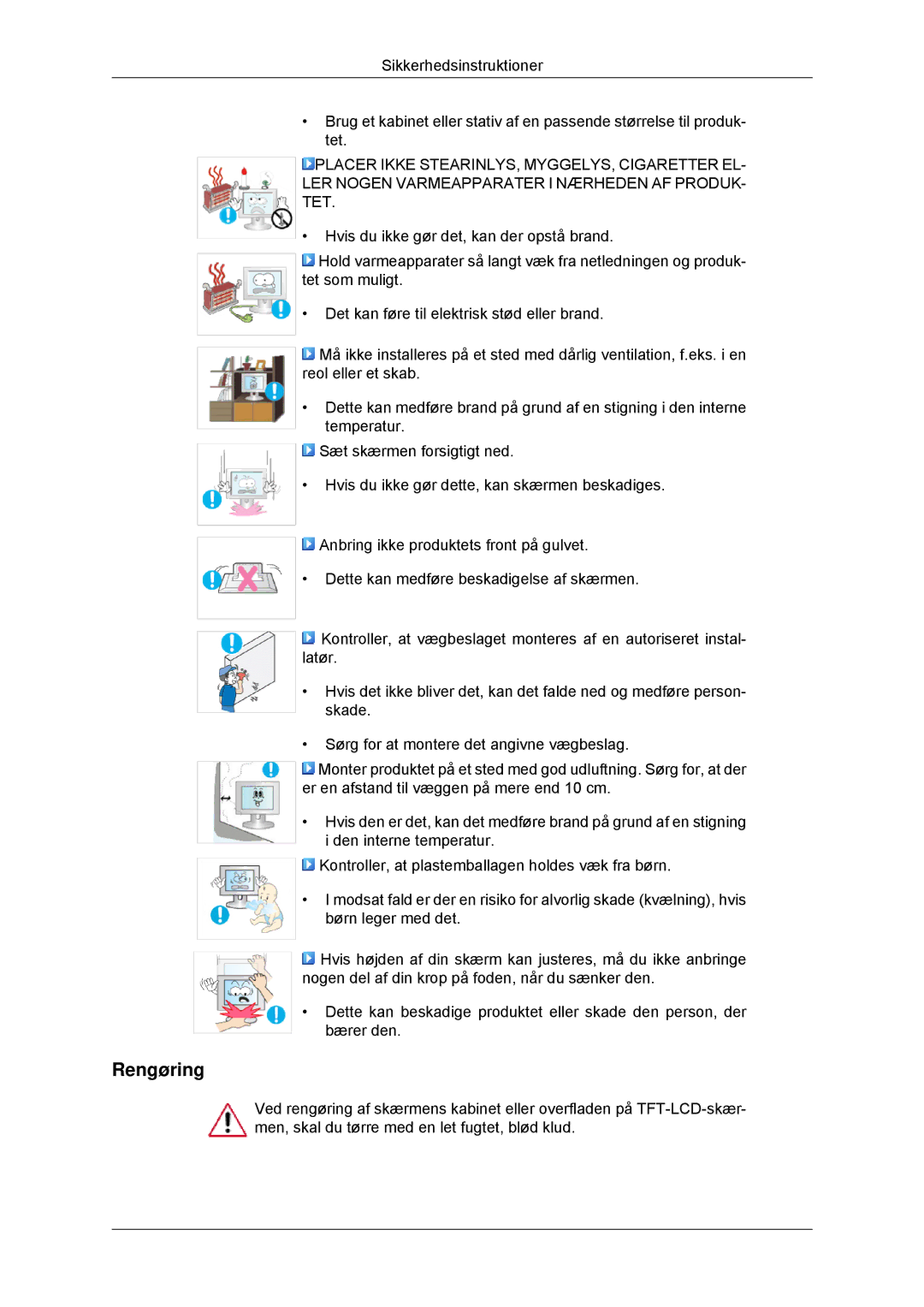 Samsung LS22MYKDSCA/EN, LS22MYDDSC/EDC manual Rengøring 