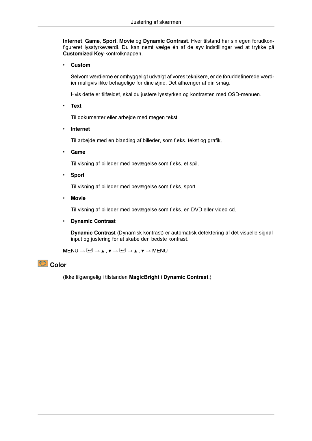 Samsung LS22MYDDSC/EDC, LS22MYKDSCA/EN manual Color 