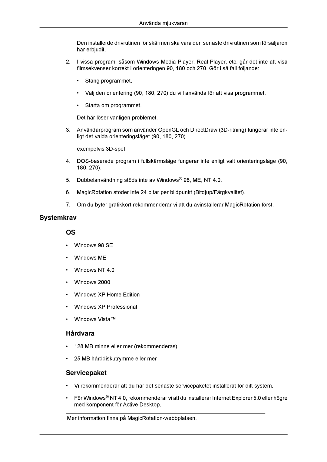 Samsung LS22MYDDSC/EDC, LS22MYKDSCA/EN manual Servicepaket 