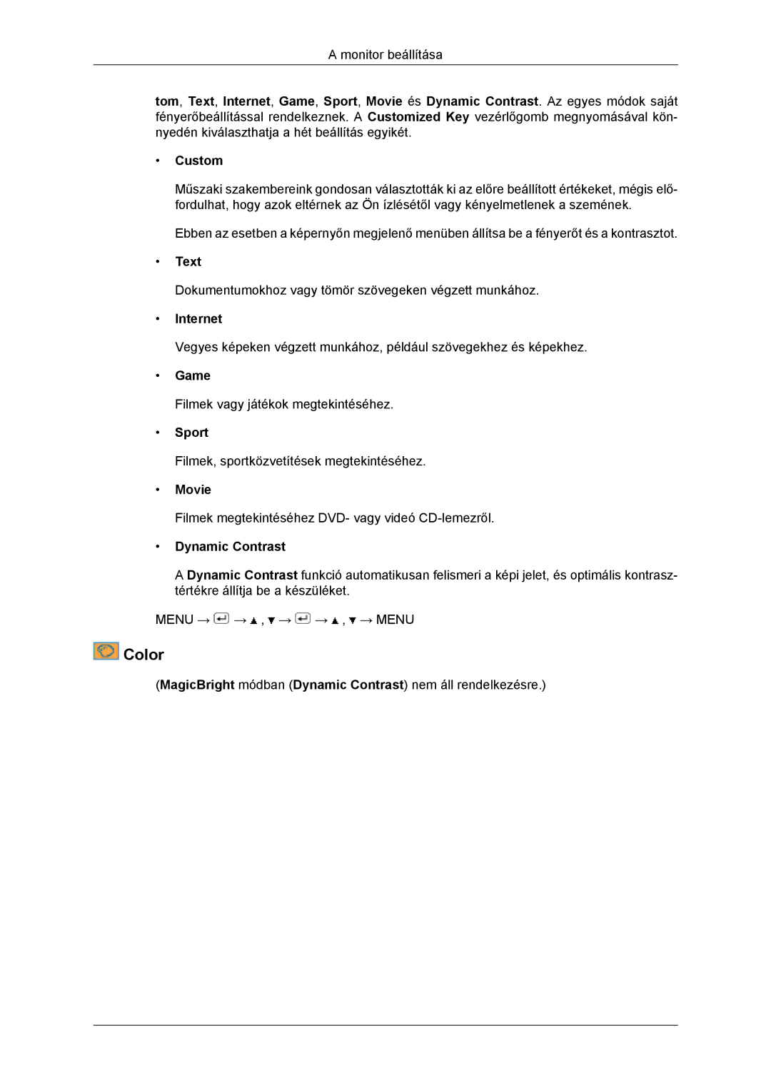 Samsung LS22MYKDSCA/EN, LS22MYDDSC/EDC manual Color 