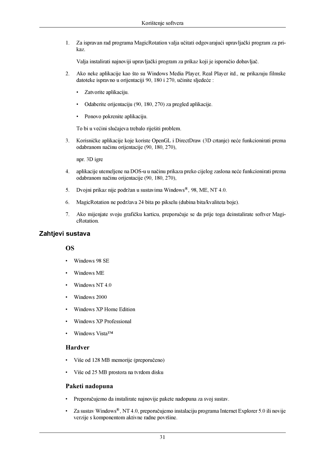 Samsung LS22MYKESQ/EDC, LS22MYKEBQ/EDC, LS22MYKEBCA/EN, LS20MYKEBQ/EDC manual Paketi nadopuna 