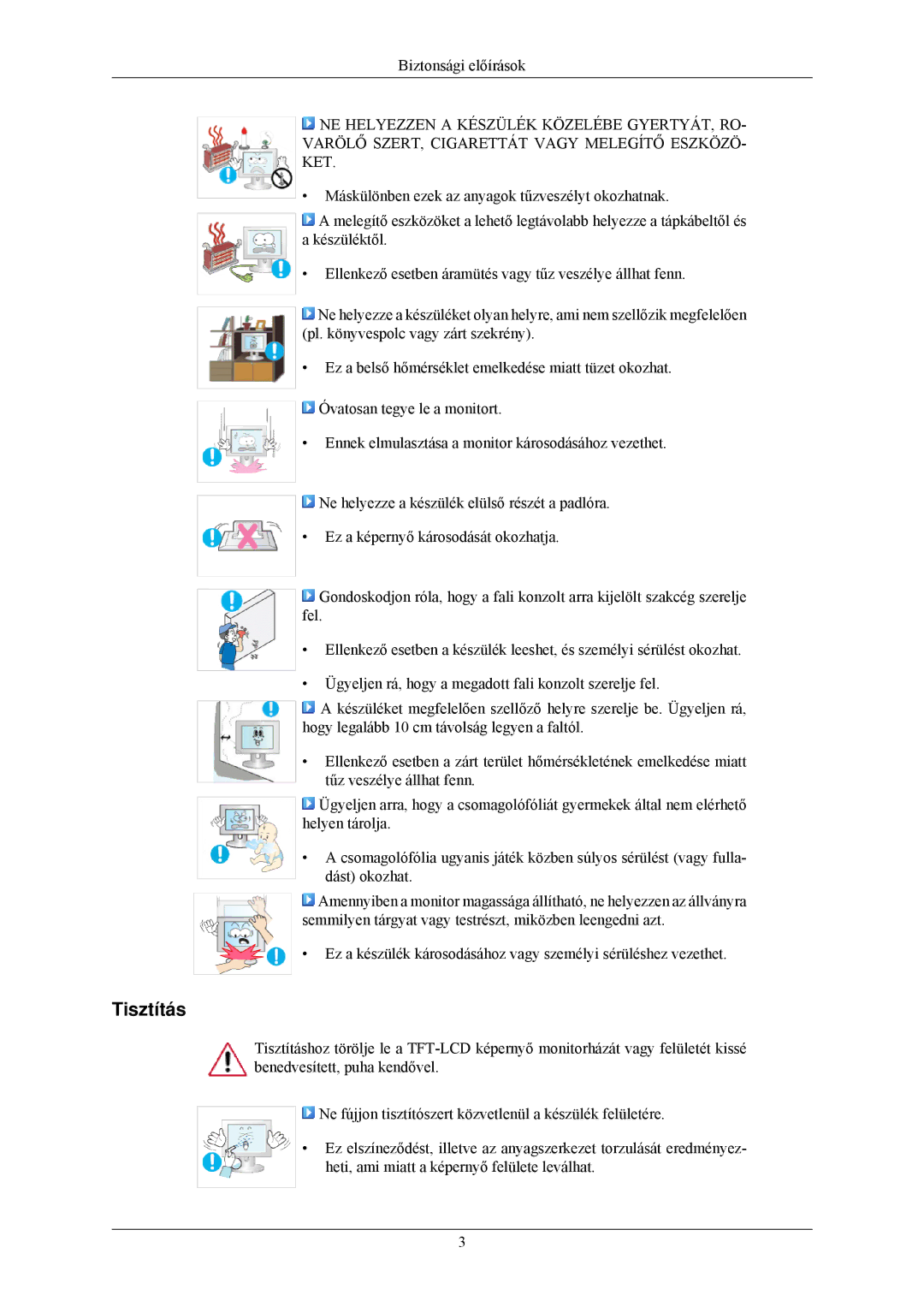 Samsung LS22MYLKF/EDC, LS22MYLKFZ/EDC manual Tisztítás 