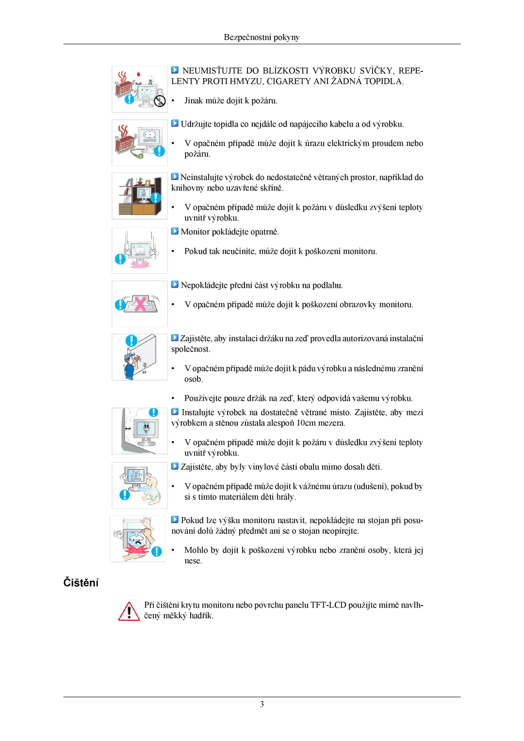 Samsung LS22MYLKF/EDC manual Čištění 