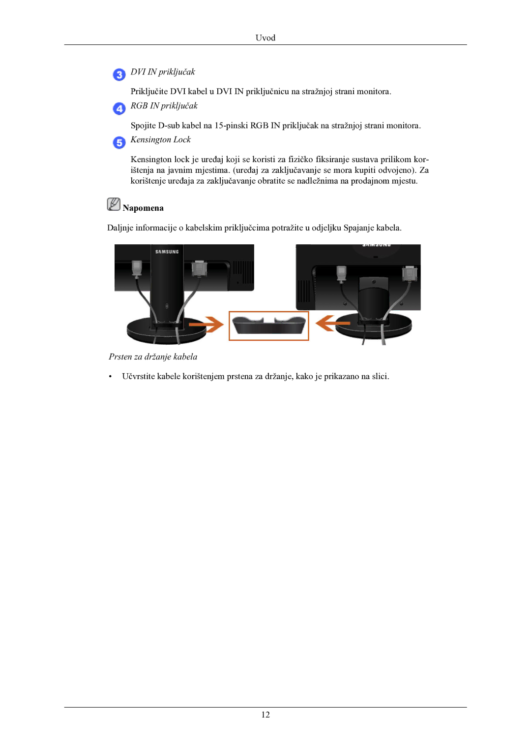 Samsung LS22MYMEBQ/EDC manual DVI in priključak 