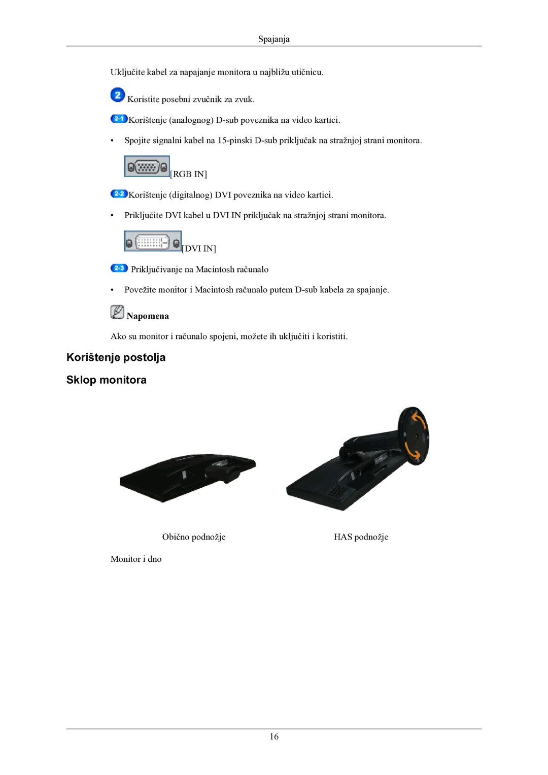 Samsung LS22MYMEBQ/EDC manual Napomena 