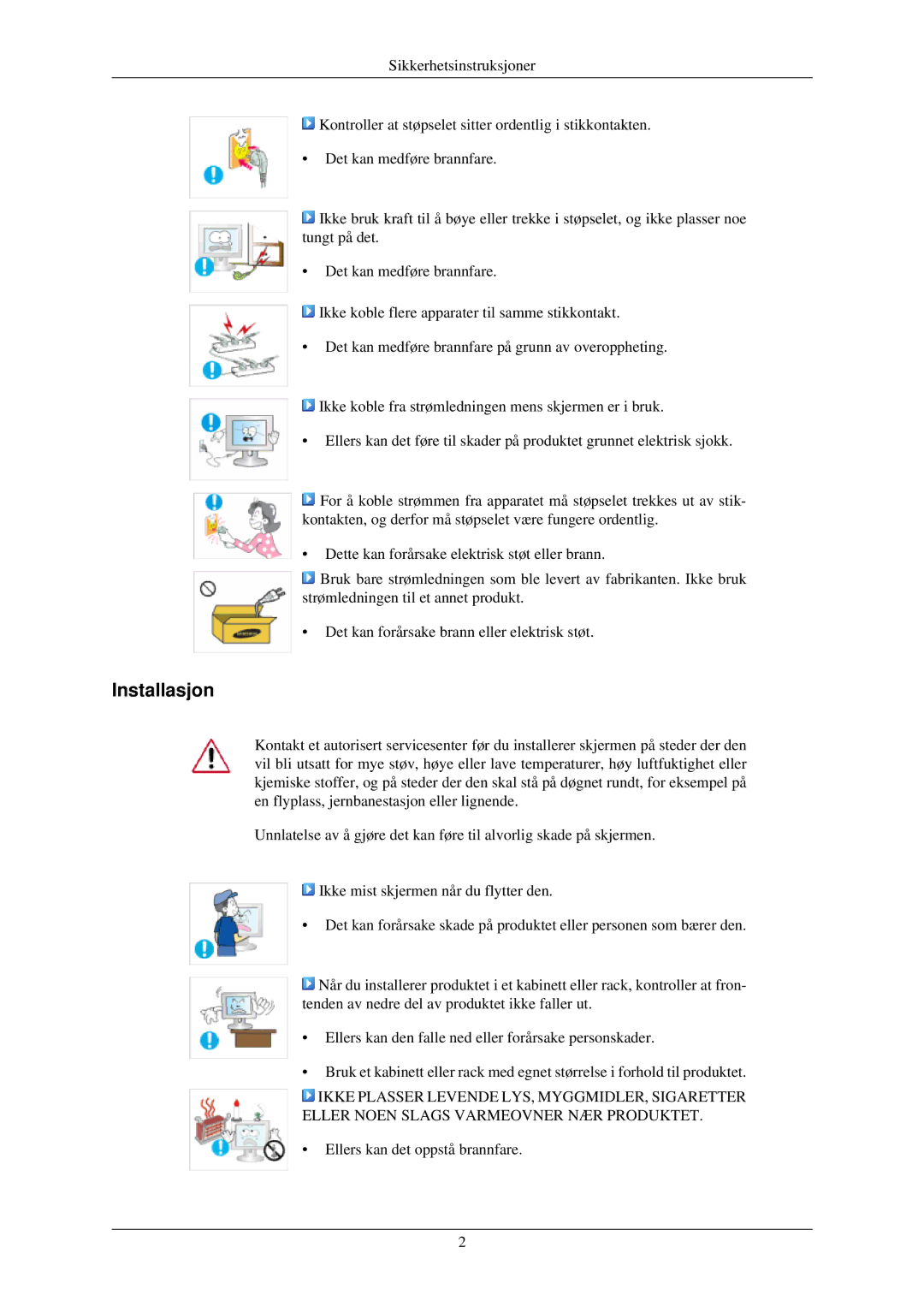 Samsung LS22MYDESC/EDC, LS22MYMESCA/EN, LS22MYDEBCA/EN, LS24MYKDSC/EDC, LS22MYKDSCA/EN, LS22MYDDSC/EDC manual Installasjon 