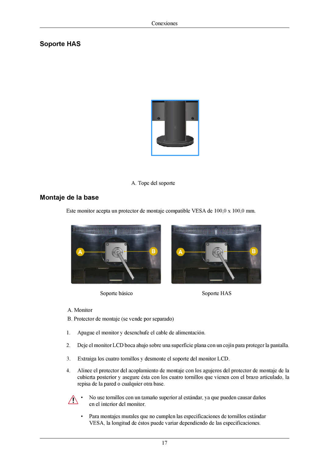 Samsung LS22MYMEBQ/EDC, LS22MYMESCA/EN, LS22MYMESQ/EDC, LS20MYMEBQ/EDC, LS22MYMEBCA/EN, LS20MYMESQ/EDC manual Soporte has 