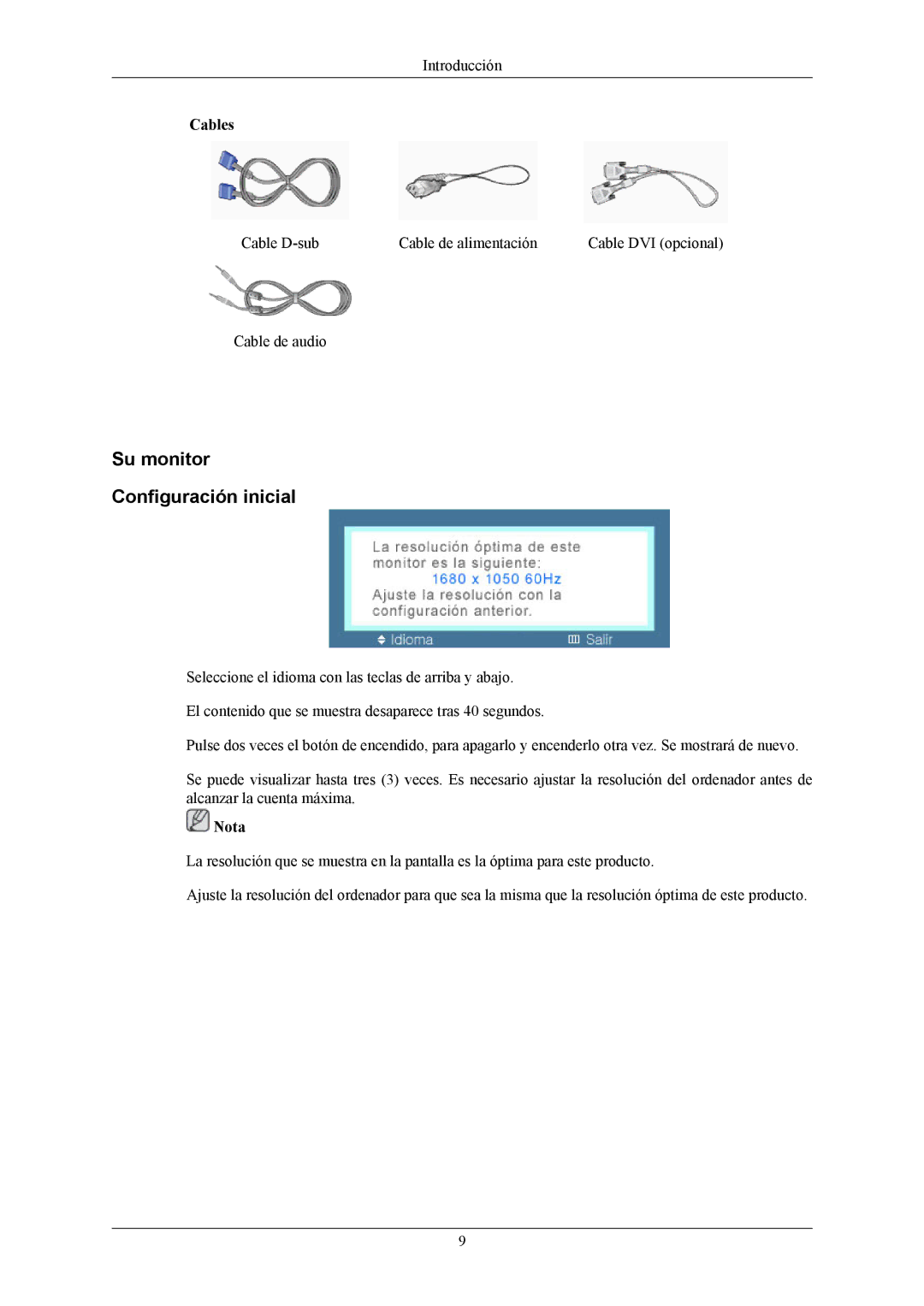 Samsung LS22MYMEBCA/EN, LS22MYMESCA/EN, LS22MYMESQ/EDC, LS20MYMEBQ/EDC, LS20MYMESQ/EDC manual Su monitor Configuración inicial 