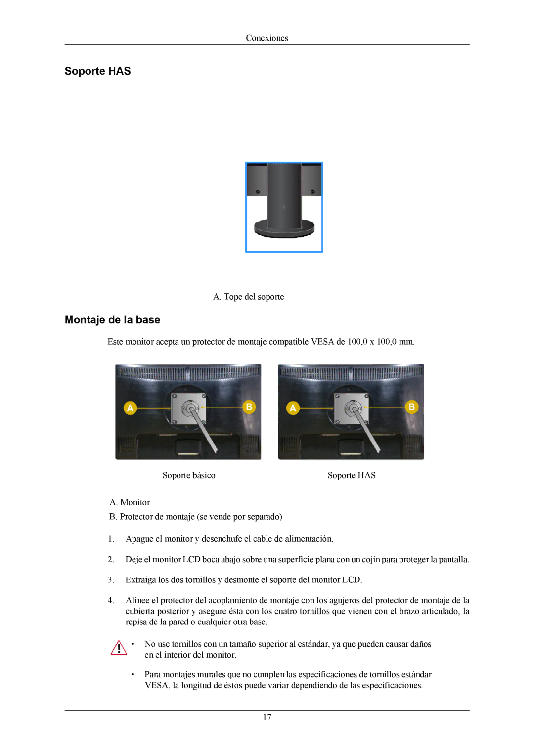 Samsung LS22MYMESCA/EN, LS22MYMESQ/EDC, LS20MYMEBQ/EDC, LS22MYMEBCA/EN, LS20MYMESQ/EDC, LS22MYMEBQ/EDC manual Soporte has 