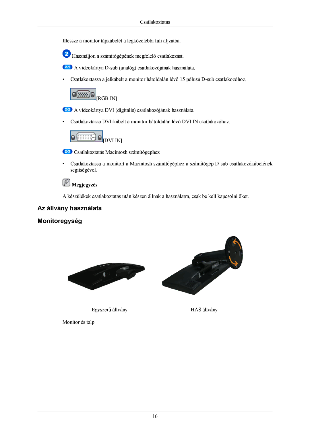 Samsung LS20MYMESQ/EDC, LS22MYMESCA/EN, LS22MYMESQ/EDC, LS20MYMEBQ/EDC, LS22MYMEBCA/EN, LS22MYMEBQ/EDC manual Megjegyzés 