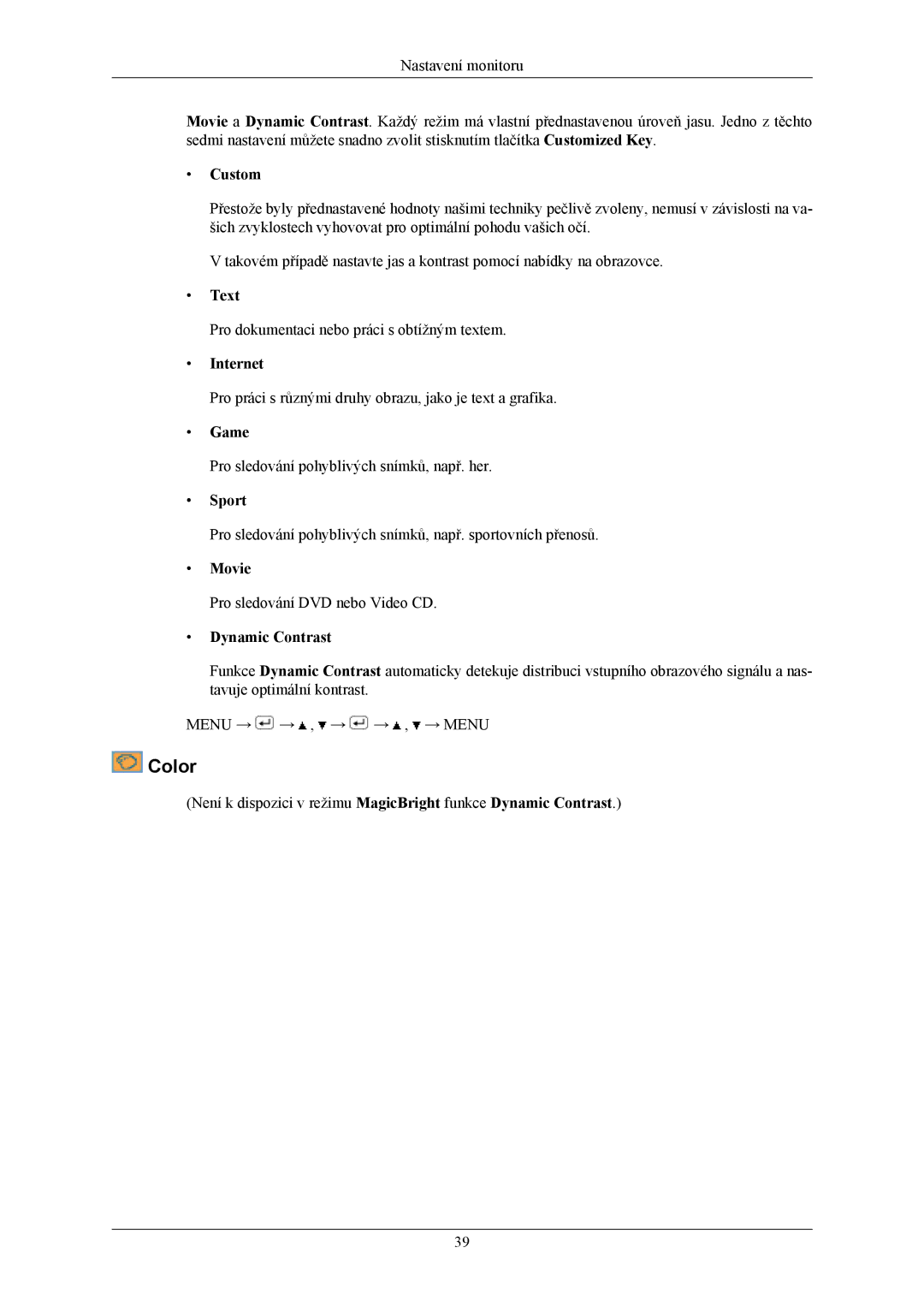 Samsung LS22MYMESQ/EDC, LS20MYMEBQ/EDC, LS20MYMESQ/EDC, LS22MYMEBQ/EDC manual Color 