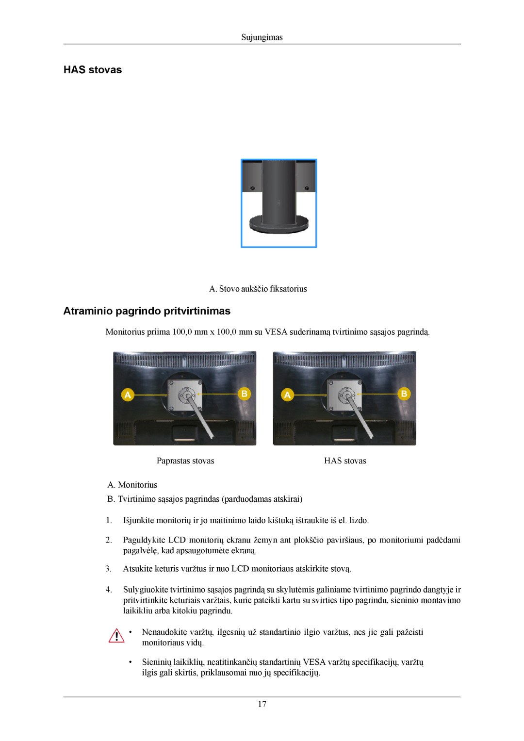 Samsung LS22MYMEBQ/EDC, LS22MYMESQ/EDC, LS20MYMEBQ/EDC, LS20MYMESQ/EDC manual Has stovas 