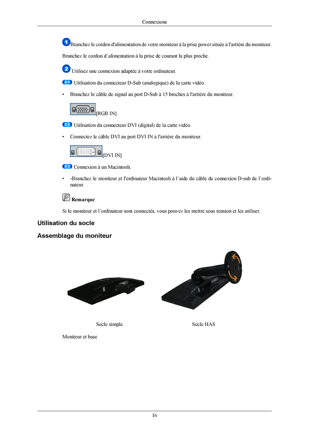 Samsung LS22MYMESQ/EDC, LS20MYMEBQ/EDC, LS22MYMEBCA/EN, LS20MYMESQ/EDC, LS22MYMEBQ/EDC manual Remarque 