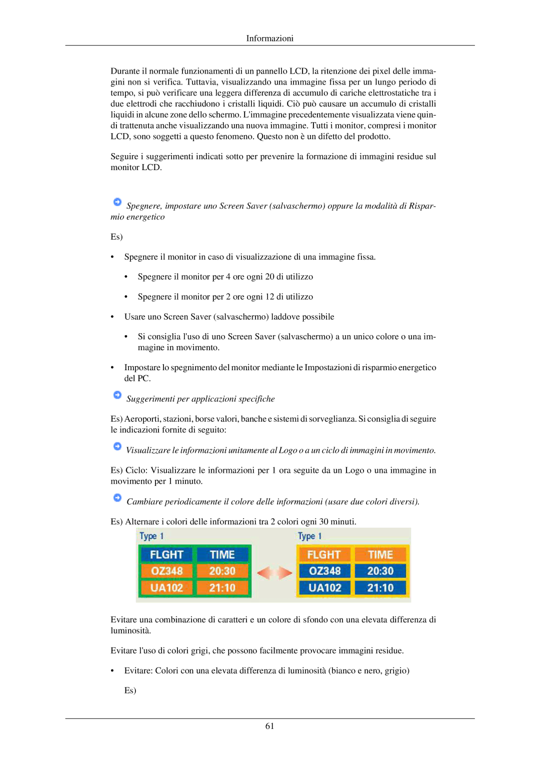 Samsung LS22MYNKBBA/EN, LS22MYNKSB/EDC, LS22MYNKF/EDC, LS22MYNKBB/EDC, LS22MYNKBGEDC Suggerimenti per applicazioni specifiche 