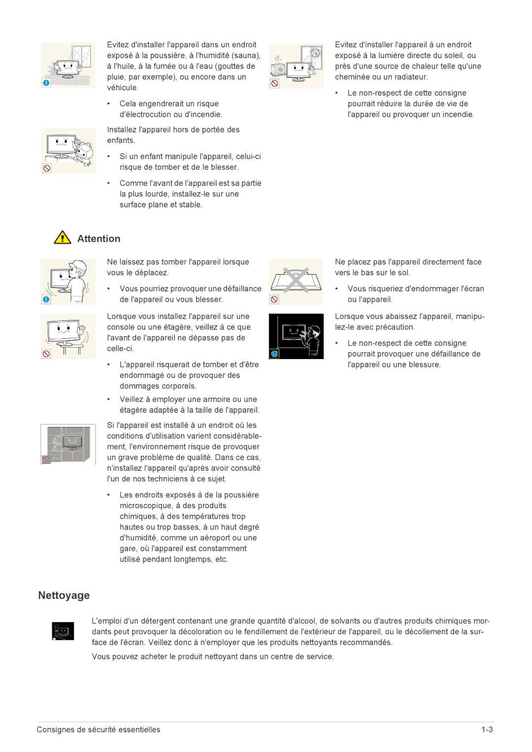 Samsung LS22MYPEBV/EN manual Nettoyage 