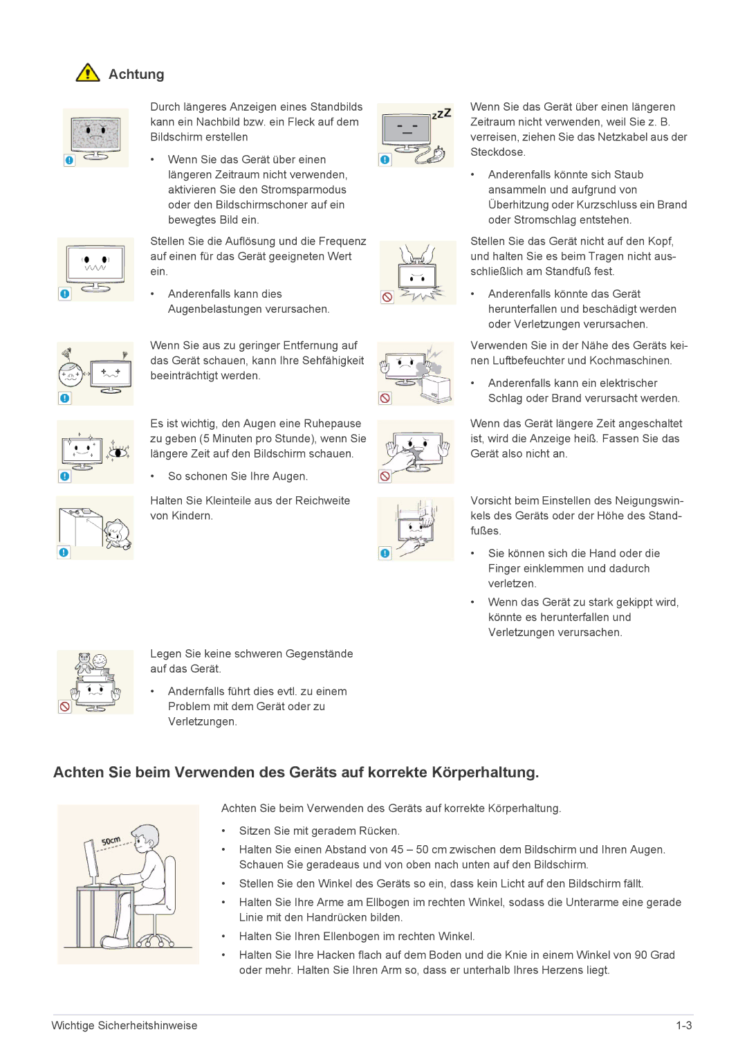 Samsung LS22MYPEBV/EN manual Anderenfalls kann dies Augenbelastungen verursachen 