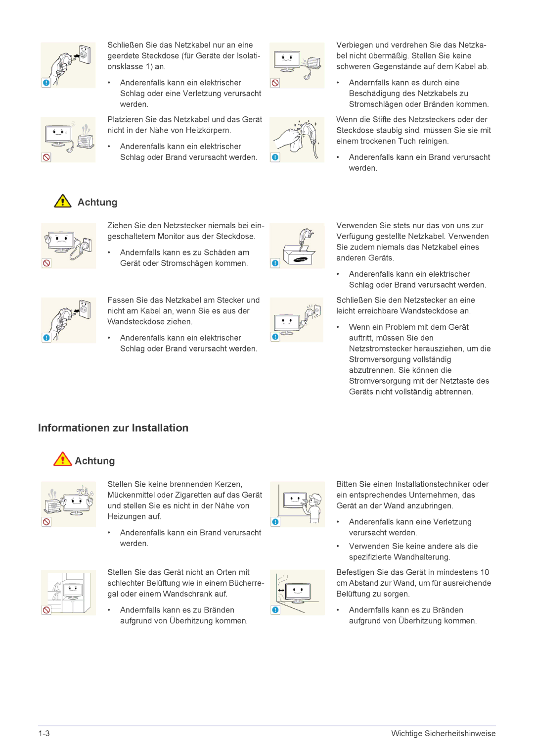 Samsung LS22MYPEBV/EN manual Informationen zur Installation 