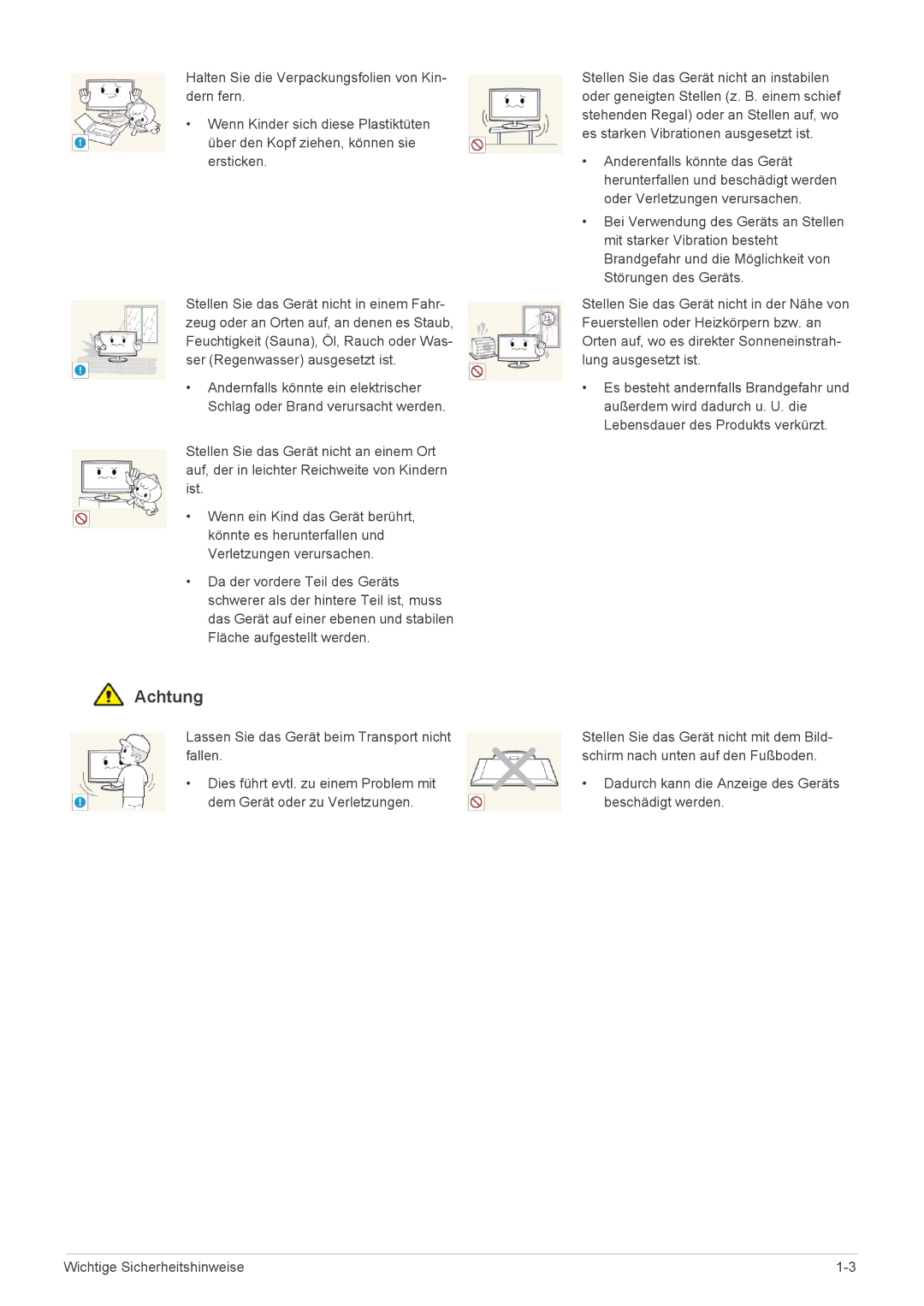 Samsung LS22MYPEBV/EN manual Achtung 