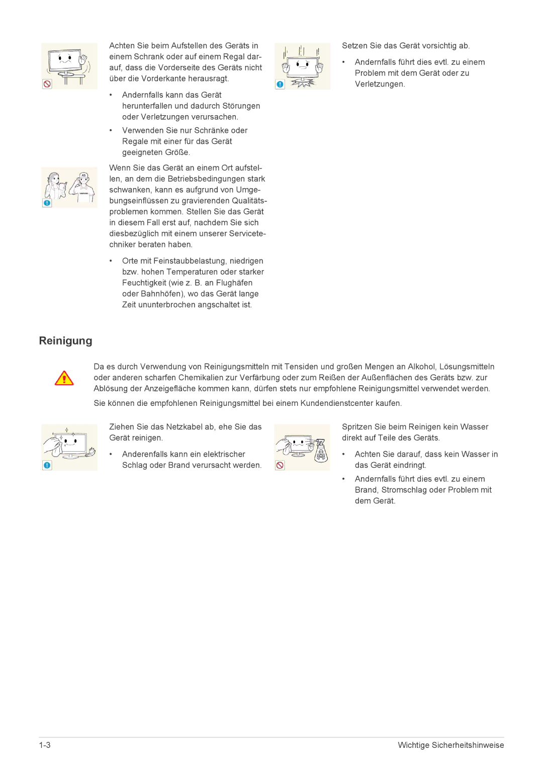 Samsung LS22MYPEBV/EN manual Reinigung 