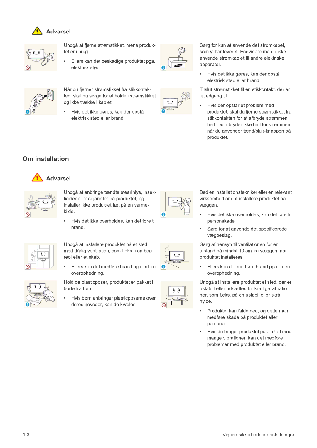 Samsung LS22MYPEBV/EN manual Om installation 