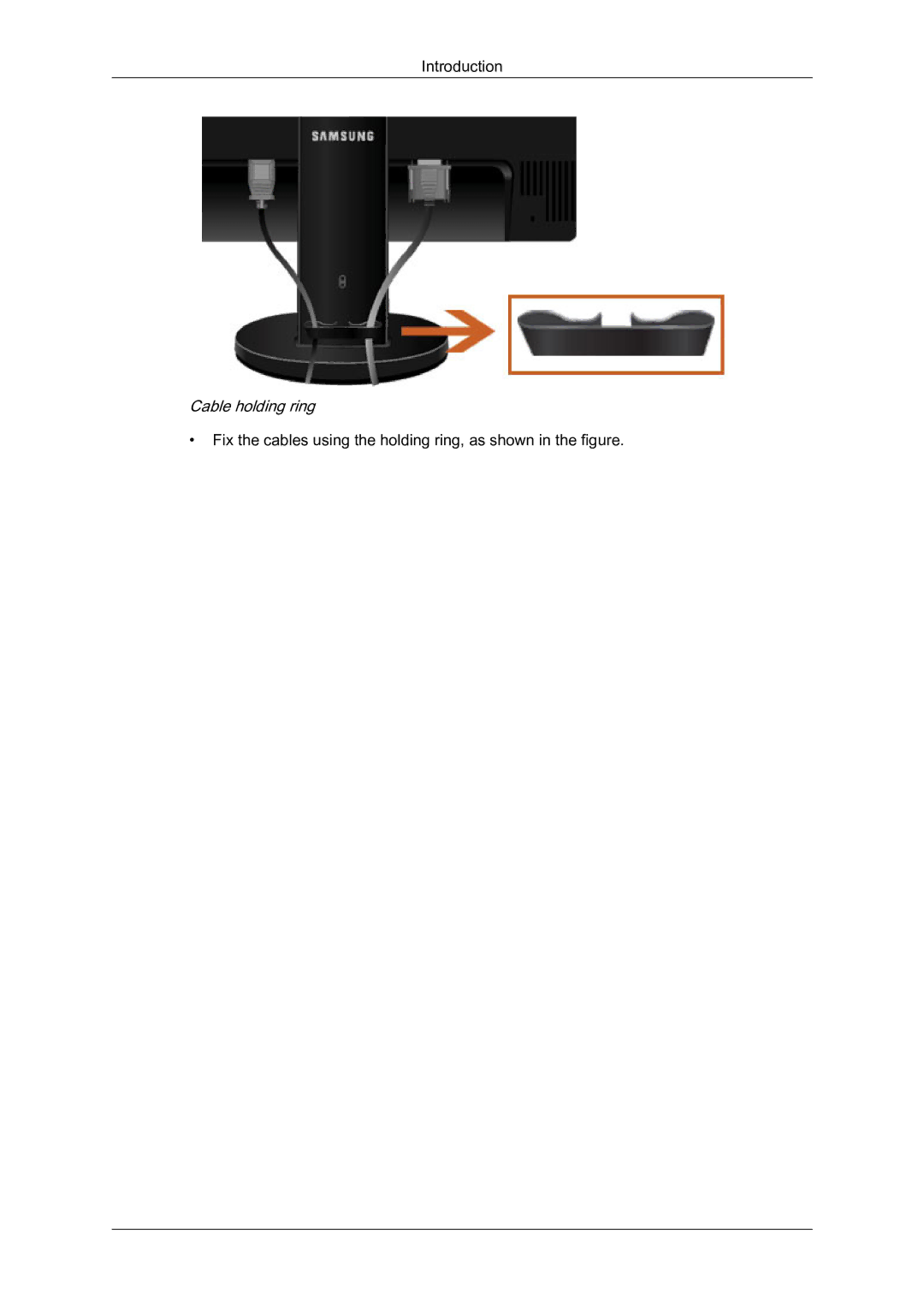 Samsung LS22MYQEBB/EDC manual Cable holding ring 